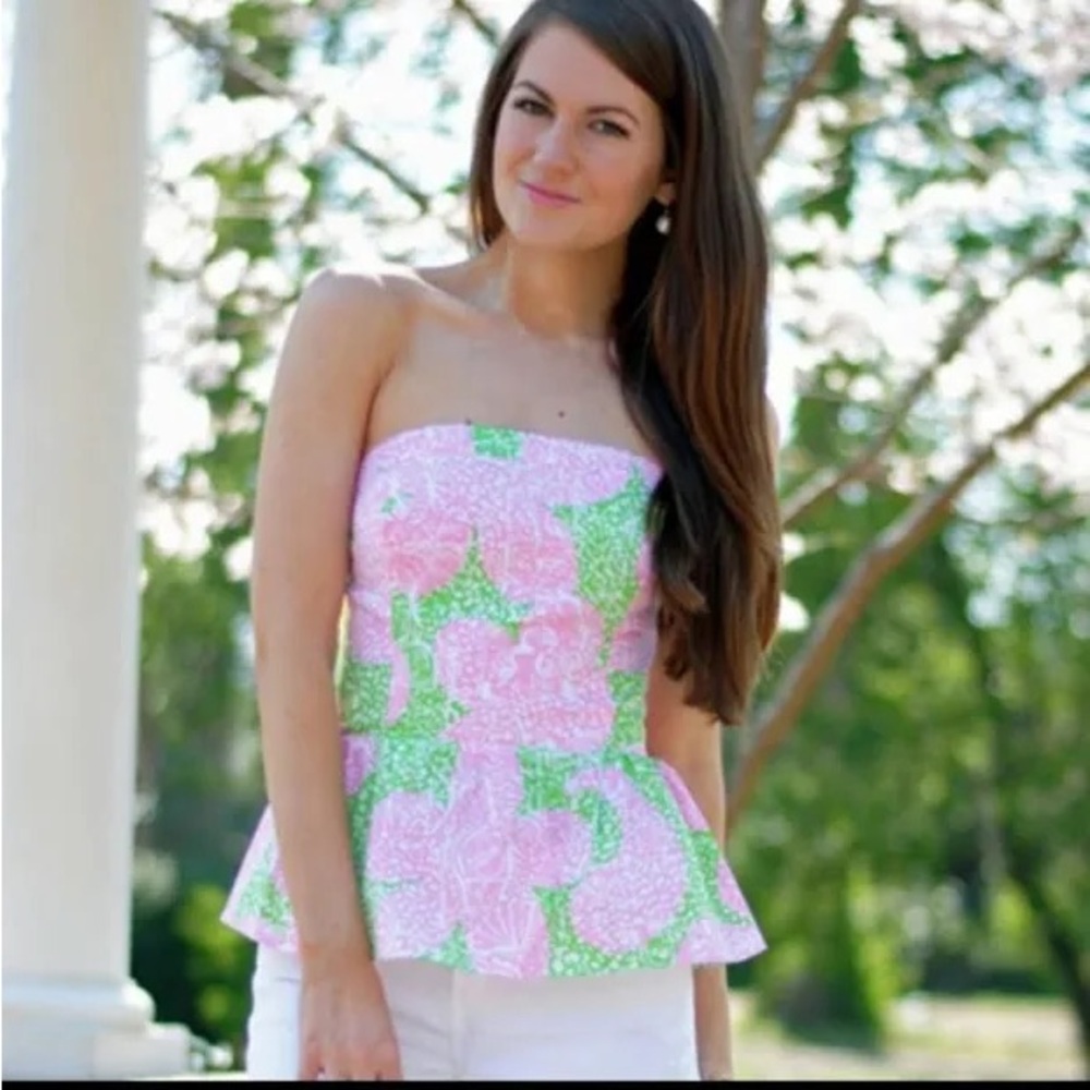 Lilly Pulitzer strapless peplum top